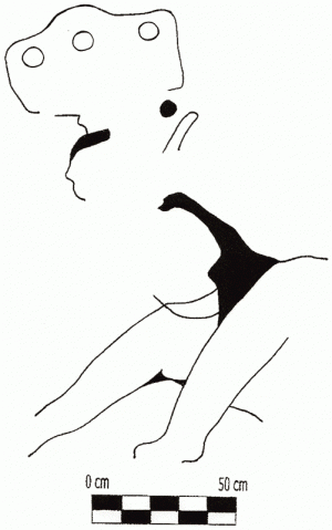 Рис. 4. Зарисовка Рисунка 1 из Хуштлауаки, Рис. С со шкалой (фото: Arnaud F. Lambert)