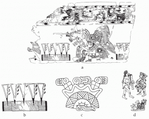 Рис. 9. Теотиуаканская и ацтекская формы изображения пучка травы для обряда покаяния