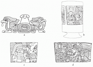 Рис. 16. Письменность в теотиуаканском стиле на сосудах из региона Эскуинтлы.