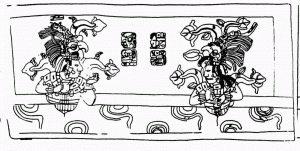 Южная стенка саркофага К’инич Ханааб Пакаля. Прорисовка А. Руса.