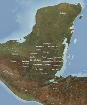 Карта области майя