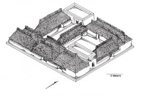 Рис. 75. Реконструкция дворцового комплекса В-19 в Блю-Крике (по Guderjan, 2014).