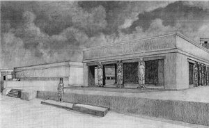 «Зал  Царей» в Майяпане. Реконструкция Л. Гонгоры