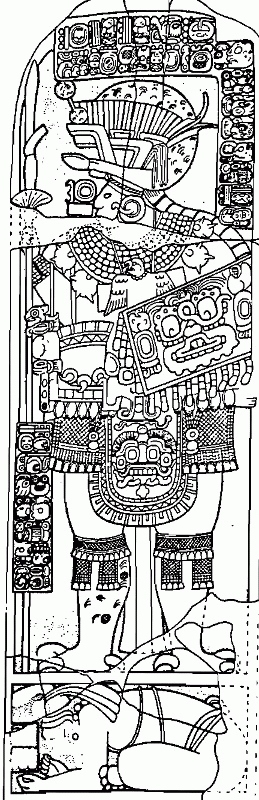 Стела 2 из Агуатеки. Прорисовка Я. Грэхэма