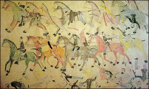 Сражение на Литтл Бигхорн, рисунок Красного Коня
