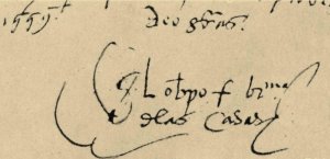 Подпись Лас-Касаса на письме, 1559 г.