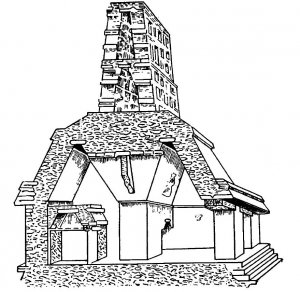 Разрез «Храма солнца» в Паленке