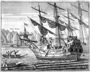 Нападение индейцев на  армаду Понсе де Леона.