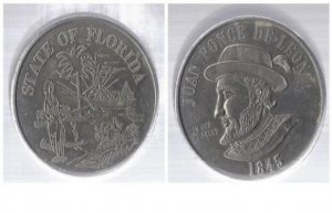 Хуан Понсе де Леон. Монета из Флориды