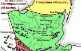 Карта территории майя с делением на области